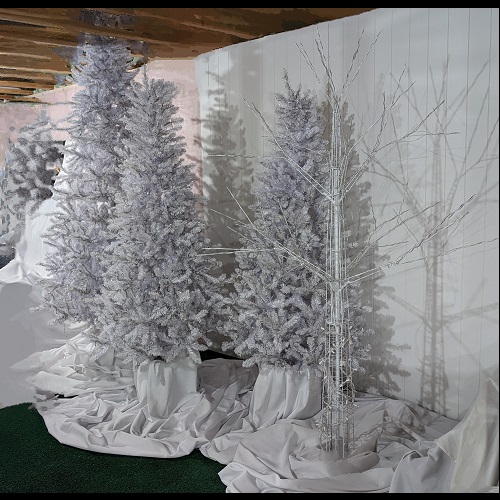 White Winter Scene UNLIT - Rent-a-Woods - White Winter backdrop for rent